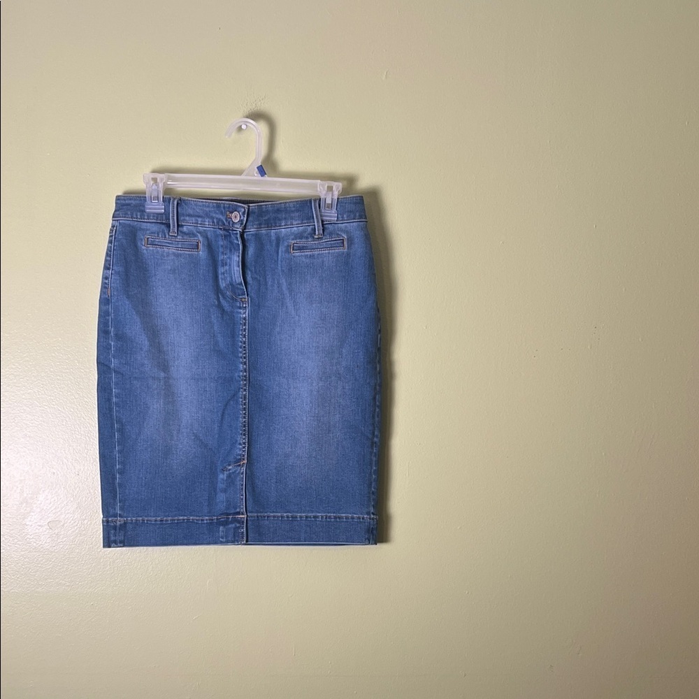 Talbots Blue denim jeans Pencil Skirt